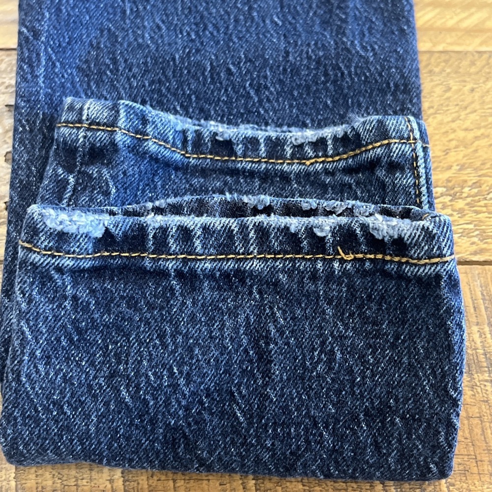 Levi's 501 S Button Fly Skinny Jeans Womens 24x30 High Rise Distressed Dark Wash - Picture 14 of 15